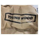 YOUNG WOOD Portable Camping Chair Beach Chair with Shade Canopy, Fold Lightweight Oversized Suit for All, Easy to Open,Close Without Installation, Side Pocket Design for All Outdoor Activities,Khaki