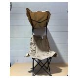 YOUNG WOOD Portable Camping Chair Beach Chair with Shade Canopy, Fold Lightweight Oversized Suit for All, Easy to Open,Close Without Installation, Side Pocket Design for All Outdoor Activities,Khaki