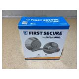 First Secure by Schlage Deadbolt and Keyed Entry Presley Lever Silver