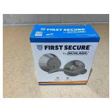 First Secure by Schlage Deadbolt and Keyed Entry Presley Lever Silver