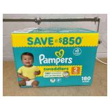 Pampers Swaddlers Diapers, Size 2, 180 Count