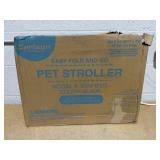 Carlson Pet Stroller, Includes 360 Degree Front Wheel Swivel, Rear Wheel Breaks, Reflective Trim, Mesh Panels, Umbrella, Mesh Canopy, Folds Easily to a Fraction of its Size, Black, Pets up to 30 lbs