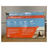 Vibrant Life Wire Dog Crate, Double-Door, Divider and Leak-Proof Tray, Metal, Foldable, Durable, Black, 42"