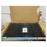 Vibrant Life Wire Dog Crate, Double-Door, Divider and Leak-Proof Tray, Metal, Foldable, Durable, Black, 42"