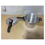 T-fal Initiatives Secure Aluminum Cookware, 6 Quart Pressure Cooker, Silver