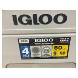 Igloo Bone White and Gray 60-Quart Sunset Roller Cooler