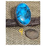 Bold Chunky Sterling Silver Turquoise Ring ~ Sz 9