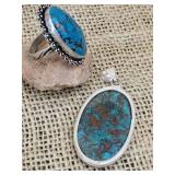 925 Sterling Silve Pendant and Ring ~ Sz 7.5