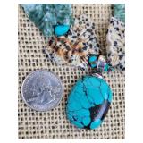 Vintage Butterfly Fetish Agate and Turquoise Necklace