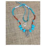 Howlite, Carnelian and Turquoise Bead Necklace Collection