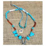 Howlite, Carnelian and Turquoise Bead Necklace Collection