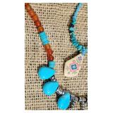 Howlite, Carnelian and Turquoise Bead Necklace Collection