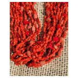 Vintage Navajo Coral Beaad Collar Necklace