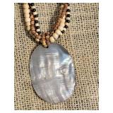Shell and Turtle Pendant Necklace Pair
