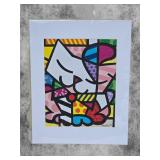 Adorable Fine Art Matted Print - Romero Britto - Cat
