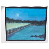 Dreamy Fine Art Original Landscape Painting - Michael Julian - Blue Moon