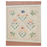 Embossed Quilt Pattern Print Signed by Artist
