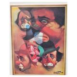 Chuck Oberstein "Five Clowns Print"