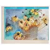 MN Artist Signed Watercolor "Black Eyed Susan" Elain Frederickson
