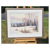 Nisswa MN Artist Russell Norberg Signed Watercolor "Transitional Prairie"