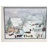 Grandma Moses Print "A Frosty Day" American Folk Artist