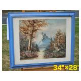 John L. Harding "White Mountain Scene" MCM Original Oil Landscape
