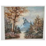 John L. Harding "White Mountain Scene" MCM Original Oil Landscape