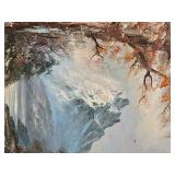 John L. Harding "White Mountain Scene" MCM Original Oil Landscape