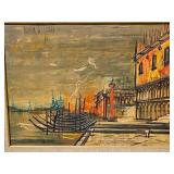 Mid-Century Oil by Regis De Bouvier de Cachard Venice Gondolas