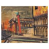 Mid-Century Oil by Regis De Bouvier de Cachard Venice Gondolas