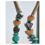 Mixed Turquoise Stone with Butterfly Fetish Necklace