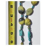 Mixed Turquoise Stone with Bone Bead Necklace