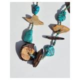 Mixed Turquoise Stone with Bone Bead Necklace