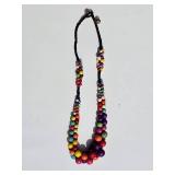 Rainbow Veined Stone Bead Necklace