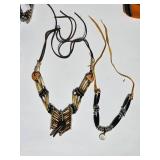 Native American Quill Necklace Pair