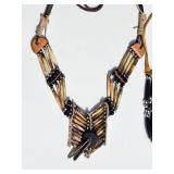 Native American Quill Necklace Pair