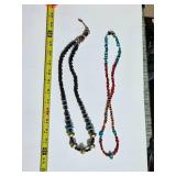 Navajo Turquoise, Coral and Wood Bead Necklace Collection