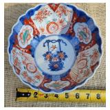 Antique Imari Red and Blue Handpainted Bowl