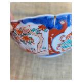 Antique Imari Red and Blue Handpainted Bowl