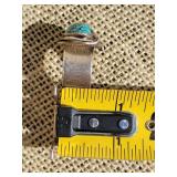 Sterling Silver Modernist Turquoise Ring ~ Sz 7.5, 16g