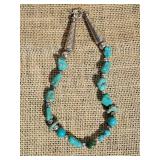 Chunky Sterling Silver Turquoise Necklace