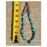 Chunky Sterling Silver Turquoise Necklace