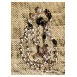 Italian Murano Wedding Bead Crucifix Necklace