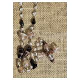 Italian Murano Wedding Bead Crucifix Necklace