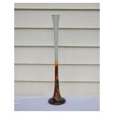 Studio Art Glass Oversized Vase - Gray/Amber Gradient
