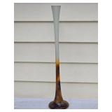 Studio Art Glass Oversized Vase - Gray/Amber Gradient