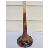 Studio Art Glass Oversized Vase - Gray/Amber Gradient