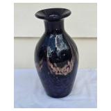 Studio Art Glass Vase - Black / Emerald / Tan / Navy