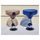 Stunning Studio Art Glass Margarita Glass Pair