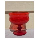Mid-Century Modern Art Glass Stemmed Candy Dish - Candy Apple